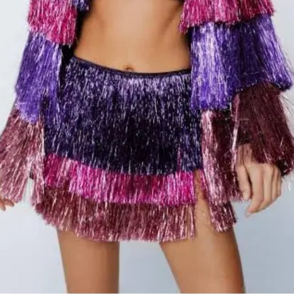 NWT Nasty Gal Fringe Skirt